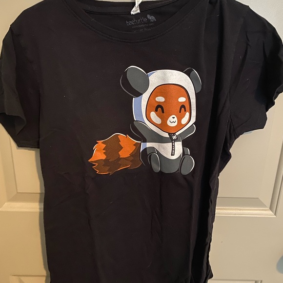TeeTurtle Tops - Black cute fox in disguise